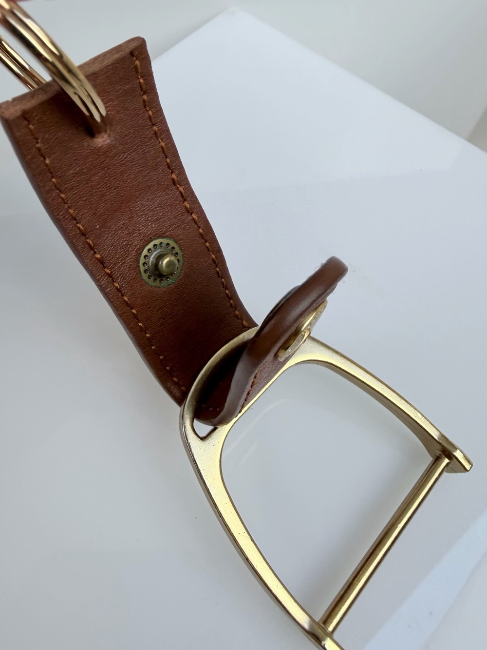 Repurposed Ralph Lauren Equestrian Stirup Belt Loop to Keychain Purse Charm FOB - Picture 5 of 10